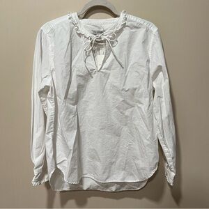 New Free Assembly White Ruffle Collar Top